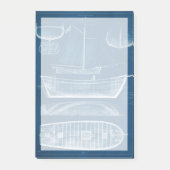 Antiek scheepsblauwdruk II Post-it® Notes (Voorkant)
