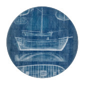 Antiek scheepsblauwdruk II Snijplank (Voorkant)