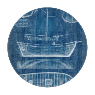 Antiek scheepsblauwdruk II Snijplank
