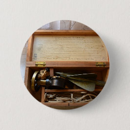 Antiek scheepslog ronde button 5,7 cm