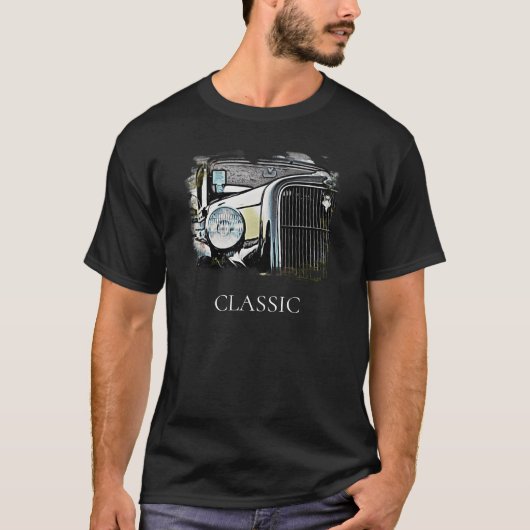 *~*  Antiek schilderende klassieke oude auto T-shirt (Voorkant)