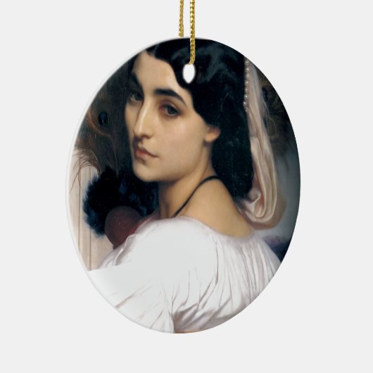 Antiek schilderij van de ispanische dame keramisch ornament (Rechts)