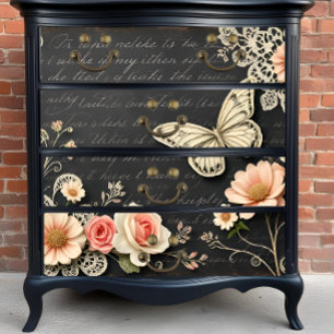 Antiek schoolbord Botanicals Decoupage Print Tissuepapier