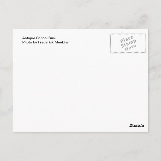 Antiek schoolbus briefkaart (Achterkant)