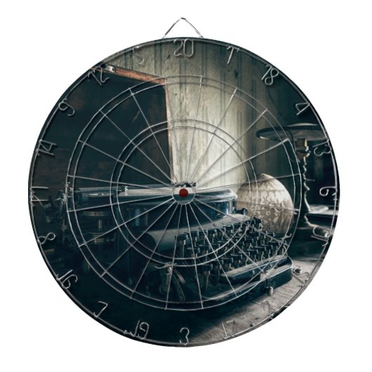 Antiek schrijfmachine Dartbord (Voorkant)
