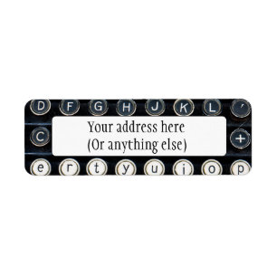 Antiek schrijfmachine etiket