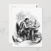 Antiek schrijver briefkaart (Voorkant / Achterkant)