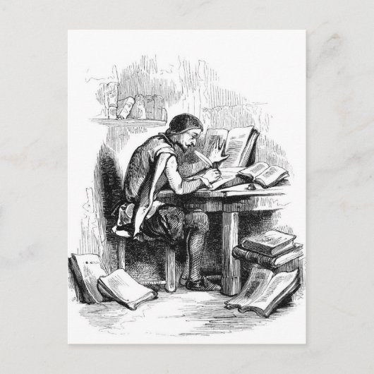 Antiek schrijver briefkaart (Voorkant)