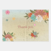  Antiek  script botanisch Inpakpapier Vel (Voorkant)