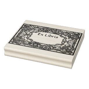 Antiek Scroll Boekplaat Ex Libris Rubberstempel