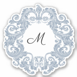 Antiek Scrollwork Stustblauw Sticker