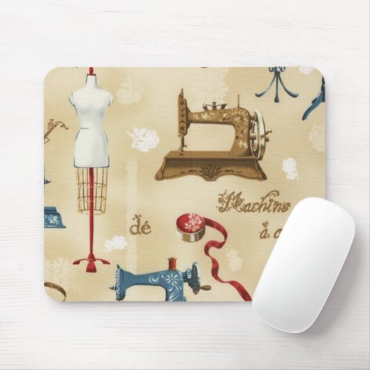 Antiek  Seamstress Design Mousepad Muismat (Met muis)