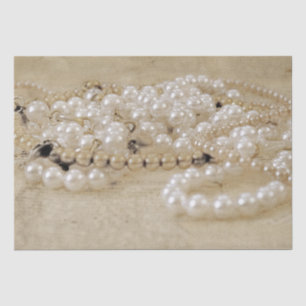 Antiek Sepia Brown White Pearls Texture Tissuepapier