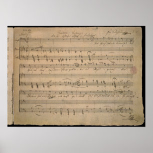 Antiek Sheet Music, Song of the Old Man, 1822 Poster