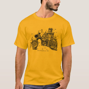 Antiek shirt van de brandweermotor