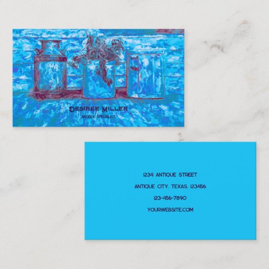 Antiek Shop Blue Art Rustieke Jugs Visitekaartje (Voorkant / Achterkant)