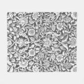Antiek sierbloem, grijs fleece deken (Voorkant (Horizontaal))