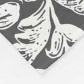 Antiek sierbloem, grijs fleece deken (Hoek)