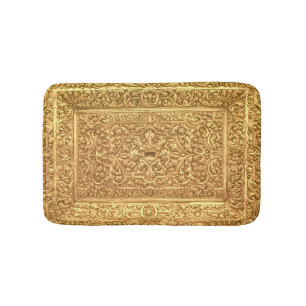 Antiek Sierlijk Gouden Bloempatroon Badmat