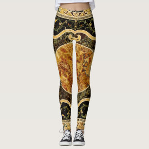 Antiek sierlijke Italiaans edelsteenpatroon Leggings