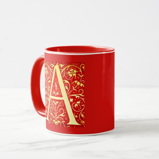 Antiek siermonogram - hoofdletter A Mok (Voorkant links)