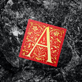 Antiek siermonogram - hoofdletter A Vierkante Visitekaartje