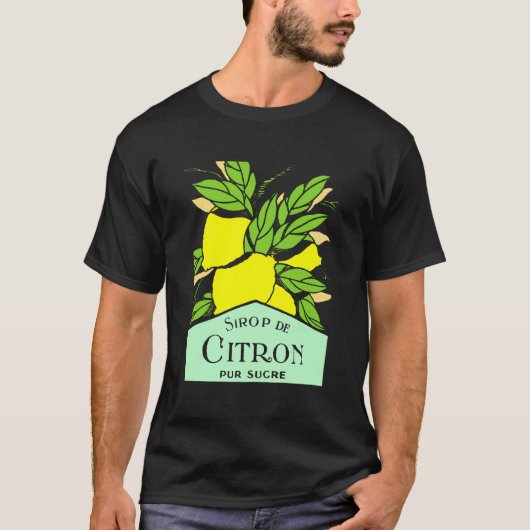 Antiek Sirop de Citron Lemons Adverteren Poster T-shirt (Voorkant)