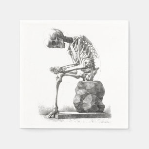 Antiek Skeleton Anatomie: Gotische Halloween Medic Servet