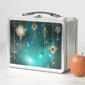 Antiek Skeleton Keys op groene achtergrond (In situ)