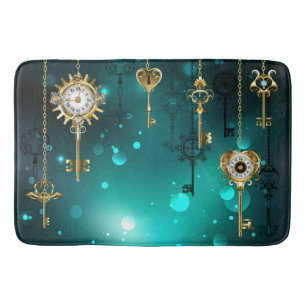 Antiek Skeleton Keys op groene achtergrond Badmat