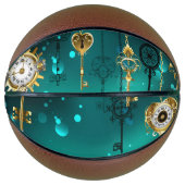 Antiek Skeleton Keys op groene achtergrond Basketbal (Voorkant)