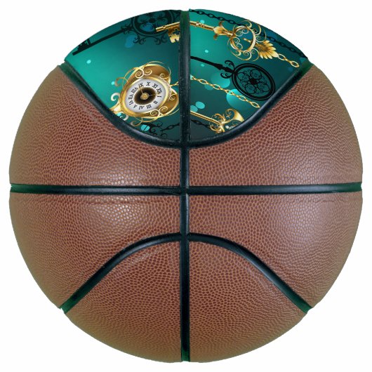 Antiek Skeleton Keys op groene achtergrond Basketbal (Rechts)