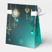 Antiek Skeleton Keys op groene achtergrond Bedankdoosjes (Achterkant)