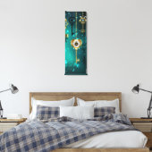 Antiek Skeleton Keys op groene achtergrond Canvas Afdruk (Insitu (Slaapkamer))