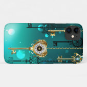 Antiek Skeleton Keys op groene achtergrond Case-Mate iPhone Case (Achterkant (horizontaal))