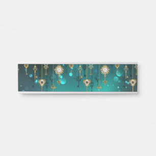 Antiek Skeleton Keys op groene achtergrond Deurbordje