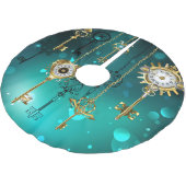 Antiek Skeleton Keys op groene achtergrond Kerstboom Rok (Gekanteld)