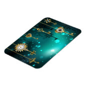 Antiek Skeleton Keys op groene achtergrond Magneet (Linkerzijde)