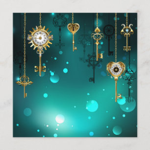 Antiek Skeleton Keys op groene achtergrond Menu