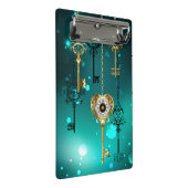 Antiek Skeleton Keys op groene achtergrond Mini Klembord (Schuin)