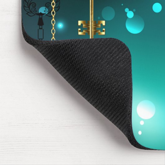 Antiek Skeleton Keys op groene achtergrond Muismat (Hoek)