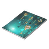 Antiek Skeleton Keys op groene achtergrond Notitieblok (Gedraaid)