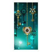 Antiek Skeleton Keys op groene achtergrond Perfect Poster (Voorkant)