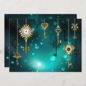 Antiek Skeleton Keys op groene achtergrond Programma (Voorkant / Achterkant)