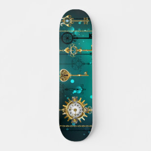 Antiek Skeleton Keys op groene achtergrond Skateboard