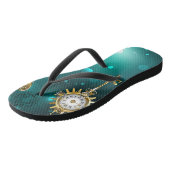 Antiek Skeleton Keys op groene achtergrond Teenslippers (Schuin)