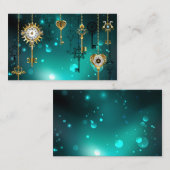 Antiek Skeleton Keys op groene achtergrond Visitekaartje (Voorkant / Achterkant)