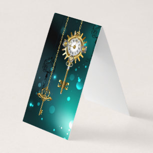 Antiek Skeleton Keys op groene achtergrond Visitekaartjes