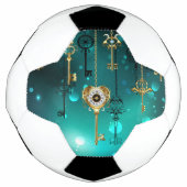 Antiek Skeleton Keys op groene achtergrond Voetbal (Voorkant)