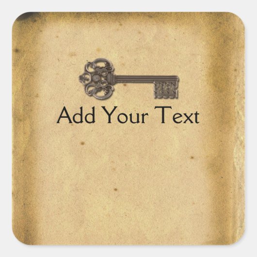 Antiek skelettoets vierkante sticker (Voorkant)
